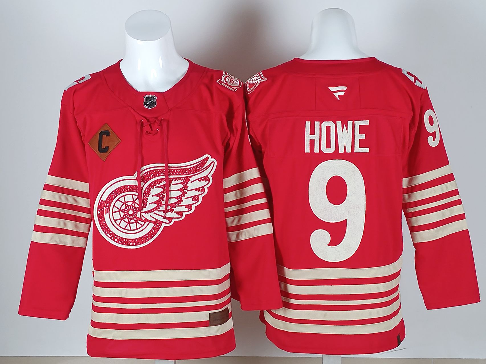 Men Detroit Red Wings #9 Howe Red 2025 NHL Jersey style 001